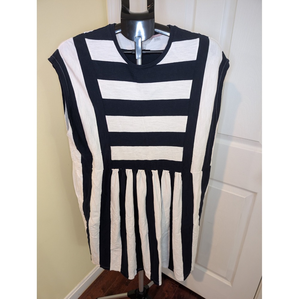 Boden Easy T-shirt Dress Womens 16/18R Striped Cotton Babydoll Pockets